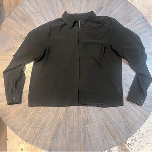 W118 by Walter Baker Sheer Black‎ Shirt Front Pocket Size Small